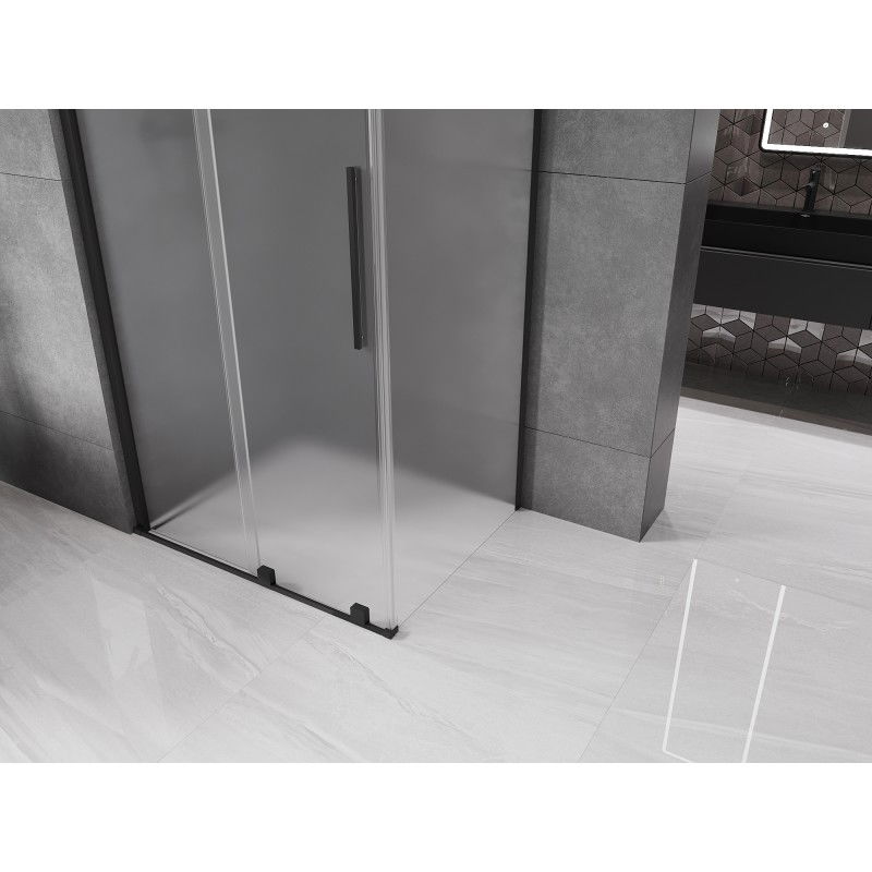 Mexen Velar плъзгаща се душ кабина 100 x 90 см, матирано стъкло, черна - 871-100-090-31-70