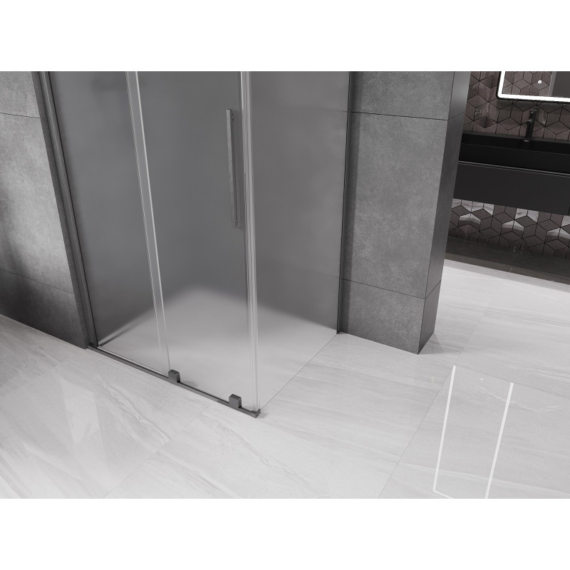 Mexen Velar плъзгаща се душ кабина 130 x 90 см, матирано, четка с цвят на