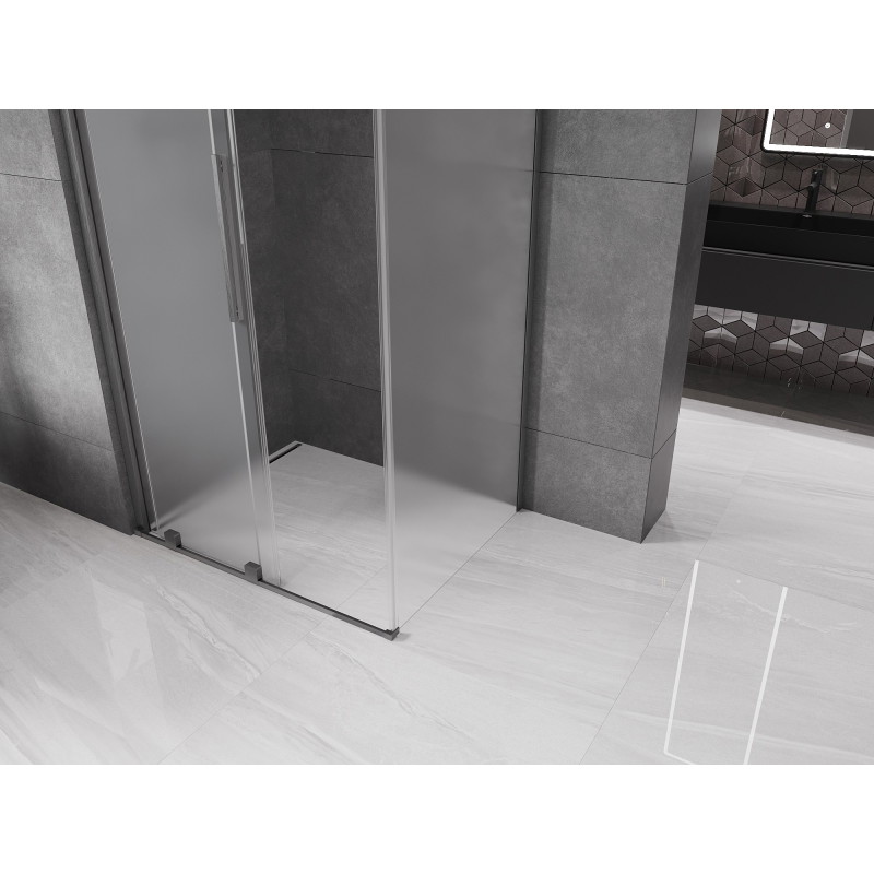 Mexen Velar плъзгаща се душ кабина 130 x 90 см, матирано, четка с цвят на