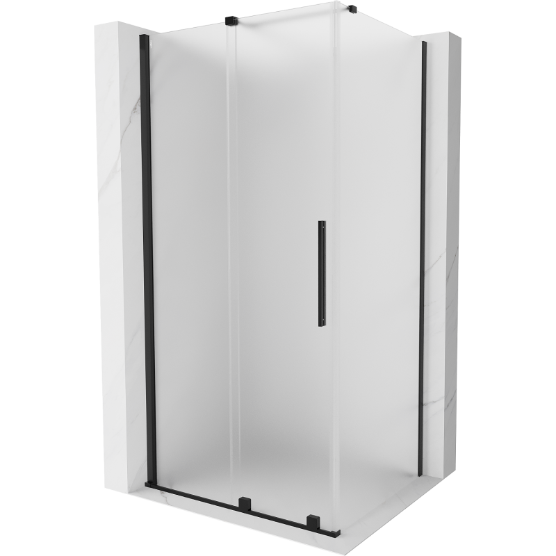 Mexen Velar плъзгаща се душ кабина 110 x 80 см, матирана, черна - 871-110-080-31-70