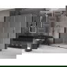 Mexen Velar плъзгаща се душ кабина 140 x 75 см, замразена, черна - 871-140-075-31-70