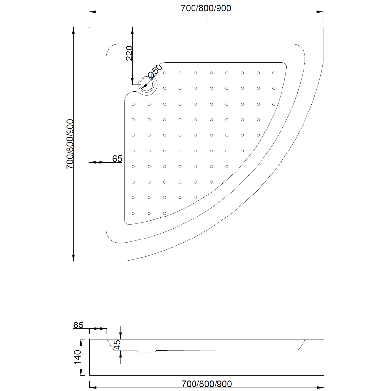Mexen Rio полукръгла душ кабина 90 x 90 см, прозрачна, черна + поддушово корито Rio, бяло - 863-090-090-70-00-4710