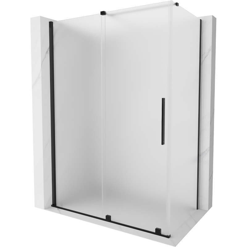 Mexen Velar плъзгаща се душ кабина 150 x 75 см, матирана, черна - 871-150-075-31-70