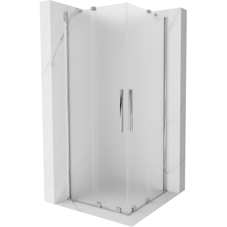 Mexen Velar Duo плъзгаща се душ кабина 80 x 80 см, матирано, хром - 871-080-080-32-01