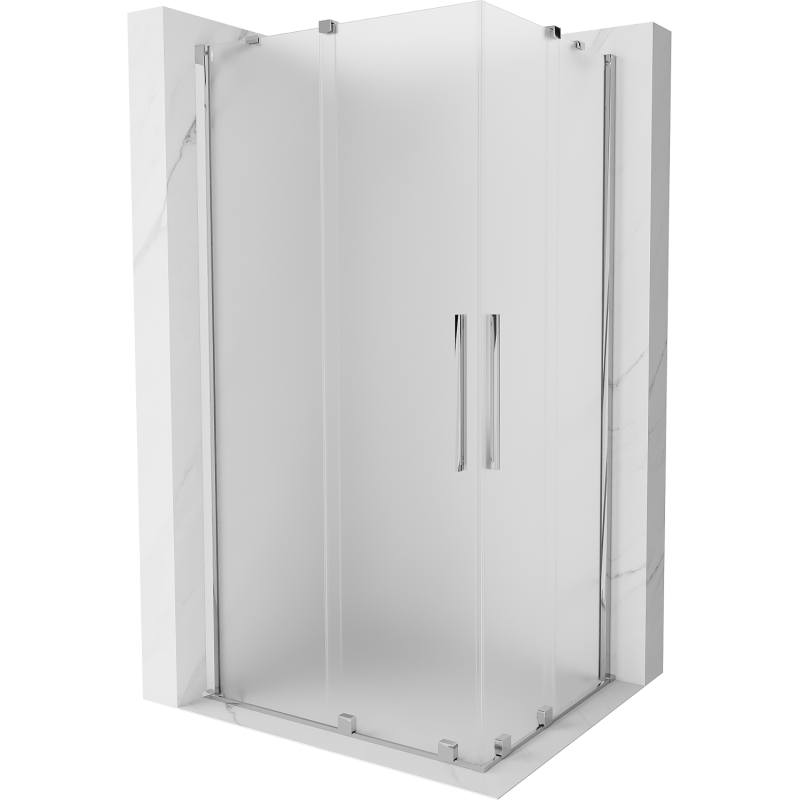 Mexen Velar Duo плъзгаща се душ кабина 90 x 80 см, матирано, хром - 871-090-080-32-01