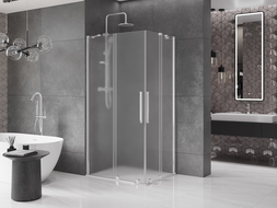Mexen Velar Duo плъзгаща се душ кабина 90 x 80 cm, матирано, хром - 871-090-080-32-01
