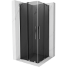 Mexen Velar Двойна плъзгаща се душ кабина 80 x 80 см, графит, хром - 871-080-080-42-01