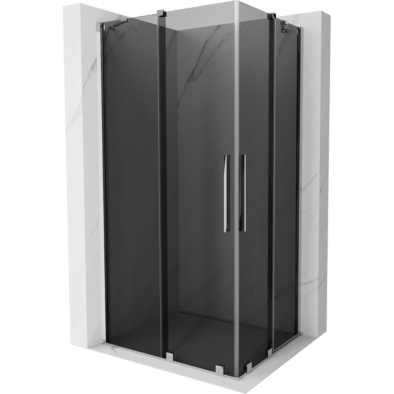Mexen Velar Duo плъзгаща се душ кабина 90 x 80 см, графит, хром - 871-090-080-42-01