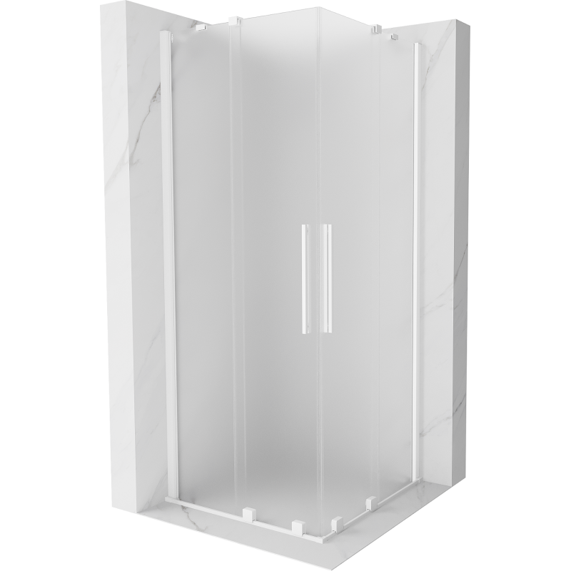 Mexen Velar Duo сгъваема душ кабина 100 x 100 см, матово, бяло - 871-100-100-32-20