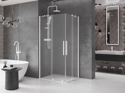 Mexen Velar Duo плъзгаща се душ кабина 100 x 90 cm, матирано стъкло, бяла - 871-100-090-32-20