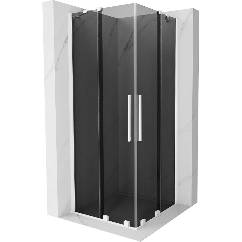 Mexen Velar Duo плъзгаща се душ кабина 80 x 80 см, графит, бяла - 871-080-080-42-20