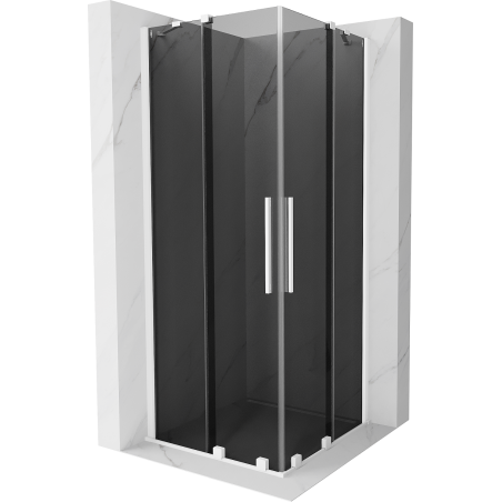 Mexen Velar Duo плъзгаща се душ кабина 80 x 80 см, графит, бяла - 871-080-080-42-20