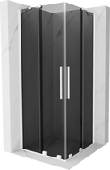 Mexen Velar Duo плъзгаща се душ кабина 80 x 80 см, графит, бяла - 871-080-080-42-20