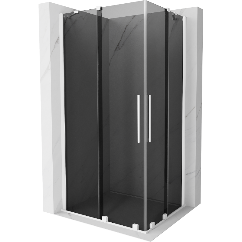 Mexen Velar Duo плъзгаща се душ кабина 90 x 80 cm, графит, бяла - 871-090-080-42-20