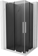 Mexen Velar Duo плъзгаща се душ кабина 90 x 80 см, графит, бяла - 871-090-080-42-20