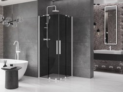 Mexen Velar Duo плъзгаща се душ кабина 100 x 100 см, графит, бяла - 871-100-100-42-20