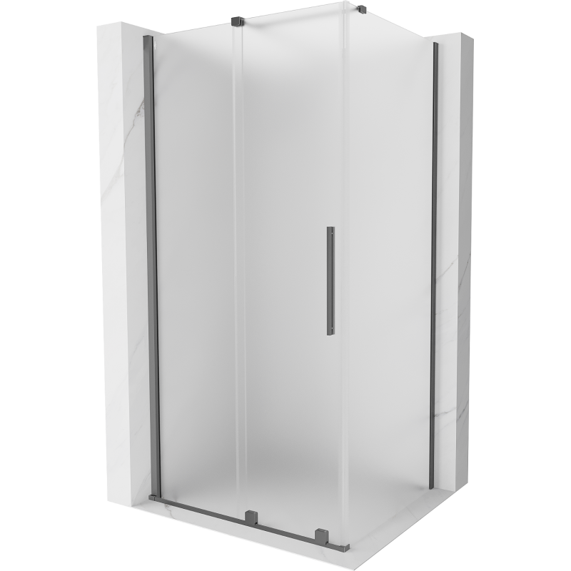 Mexen Velar плъзгаща се душ кабина 100 x 70 см, мат, gun metal - 871-100-070-31-95