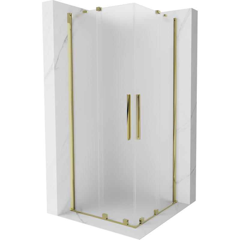 Mexen Velar Duo плъзгаща се душ кабина 80 x 80 см, матирано, златно - 871-080-080-32-50