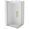 Mexen Velar Duo плъзгаща се душ кабина 90 x 80 см, матирана, златна - 871-090-080-32-50