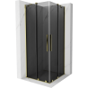 Mexen Velar Duo плъзгаща се душ кабина 80 x 80 см, графит, златна - 871-080-080-42-50