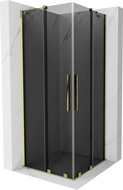 Mexen Velar Duo плъзгаща се душ кабина 100 x 100 см, графит, злато - 871-100-100-42-50