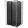 Mexen Velar Duo плъзгаща душ кабина 90 x 80 см, графит, злато - 871-090-080-42-50