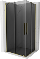 Mexen Velar Duo плъзгаща се душ кабина 90 x 80 cm, графит, злато - 871-090-080-42-50