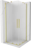 Mexen Velar Duo плъзгаща се душ кабина 90 x 90 cm, матирано стъкло, златисто-матов - 871-090-090-32-55