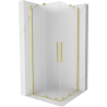 Mexen Velar Duo плъзгаща се душ кабина 100 x 100 cm, матирано стъкло, позлатено четкано - 871-100-100-32-55