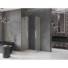 Mexen Velar Duo плъзгаща се душ кабина 90 x 90 см, замръзнало стъкло, златисто четкано - 871-090-090-32-55