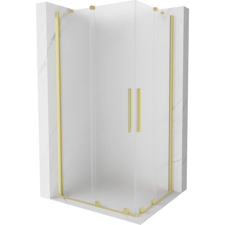Mexen Velar Duo плъзгаща се душ кабина 100 x 90 см, матова, злато четкана - 871-100-090-32-55