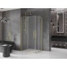 Mexen Velar Duo плъзгаща се душ кабина 90 x 80 см, матирано стъкло, златно матово - 871-090-080-32-55