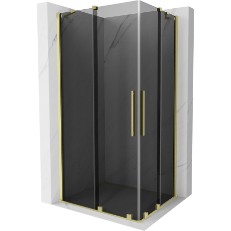 Mexen Velar Duo плъзгаща се душ кабина 90 x 80 см, графит, златна матирана - 871-090-080-42-55