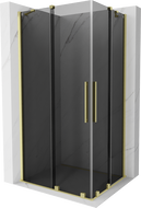 Mexen Velar Duo плъзгаща се душ кабина 90 x 80 cm, графит, златист мат - 871-090-080-42-55