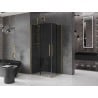 Mexen Velar Duo плъзгаща се душ кабина 90 x 80 cm, графит, златист мат - 871-090-080-42-55
