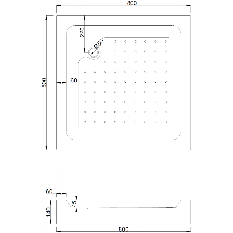 Mexen Rio квадратна душ кабина 80 x 80 cm, замръзнала, хром + корито Rio, бял - 860-080-080-01-30-4510