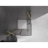 Mexen Velar Duo плъзгащ се душ кабина 90 x 90 см, графит, златно, четен - 871-090-090-42-55