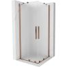 Mexen Velar Duo плъзгаща се душ кабина 90 x 90 см, матирана, розово злато - 871-090-090-32-60