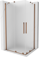 Mexen Velar Duo плъзгаща се душ кабина 100 x 90 см, замръзване, розово злато - 871-100-090-32-60