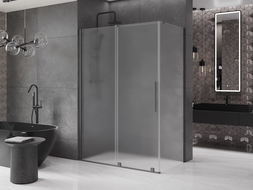 Mexen Velar плъзгаща се душ кабина 160 х 100 cm, матирано, gun metal - 871-160-100-31-95