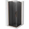 Mexen Velar Duo плъзгаща се душ кабина 90 x 90 cm, графит, розово злато - 871-090-090-42-60