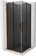 Mexen Velar Duo плъзгаща се душ кабина 90 x 90 см, графит, розово злато - 871-090-090-42-60