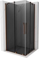 Mexen Velar Duo плъзгаща се душ кабина 90 x 80 см, графит, розово злато - 871-090-080-42-60