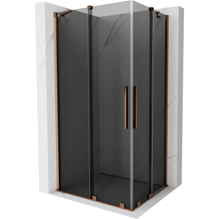 Mexen Velar Duo плъзгаща душ кабина 100 x 90 см, графит, розово злато - 871-100-090-42-60