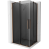 Mexen Velar Duo плъзгаща се душ кабина 100 x 90 см, графит, розово злато - 871-100-090-42-60