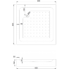 Mexen Rio квадратна душ кабина 80 x 80 см, графит, хром + корито Rio, бял - 860-080-080-01-40-4510