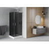Mexen Rio квадратна душ кабина 80 x 80 см, графит, хром + корито, бял
