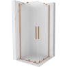 Mexen Velar Duo душ кабина със сгъваеми врати, 90 x 90 см, матирано стъкло, четкована мед - 871-090-090-32-65