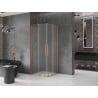 Mexen Velar Duo плъзгаща се душ кабина 100 x 100 см, замръзнала, матиран мед - 871-100-100-32-65