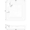 Mexen Rio квадратна душ кабинка 90 x 90 см, графит, хром + под Jacuzzi Rio, бял - 860-090-090-01-40-4510